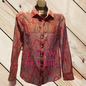 J. Crew Red Paisley Button Down Shirt